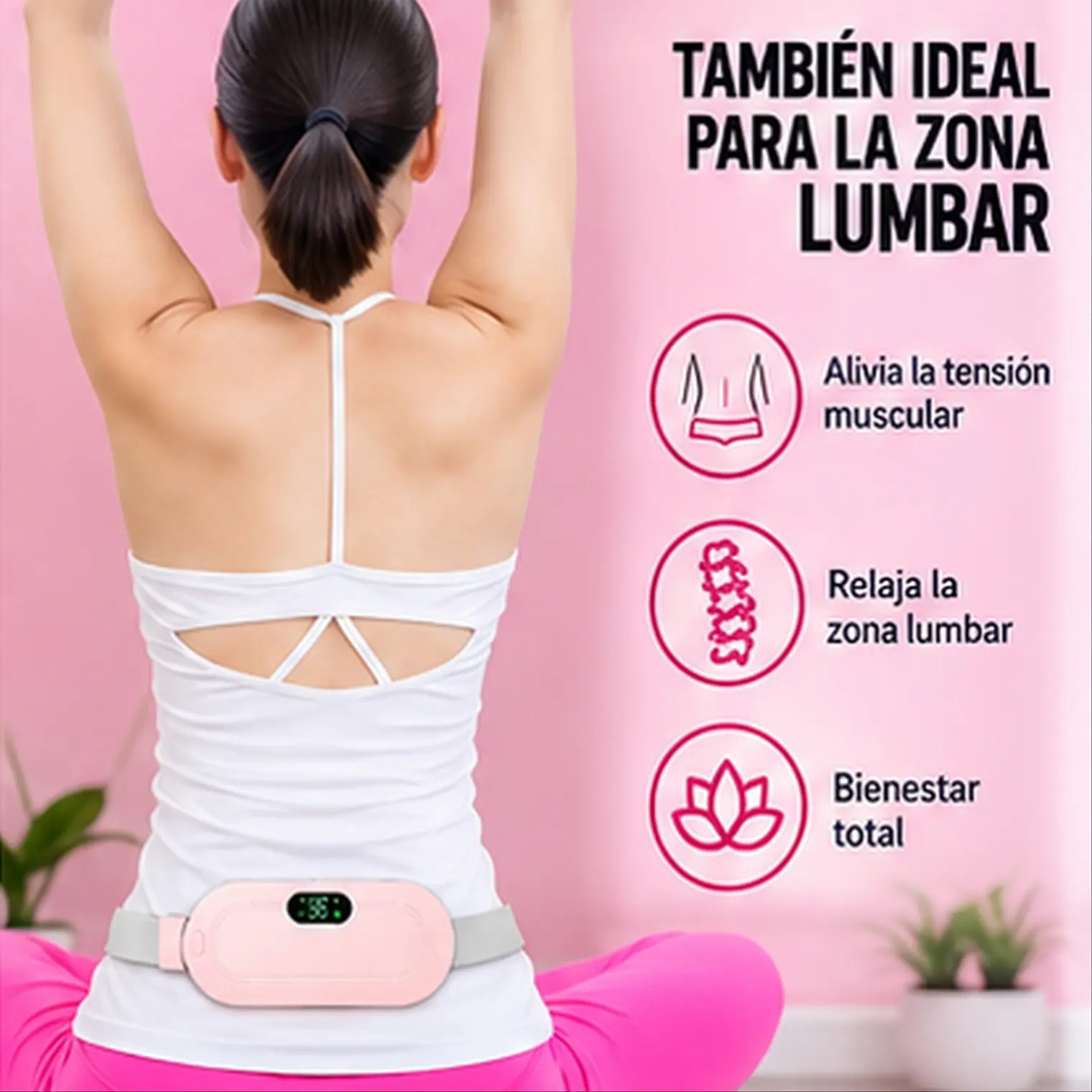 Almohadilla Térmica con Vibrador Masaje Colicos Menstruales 2