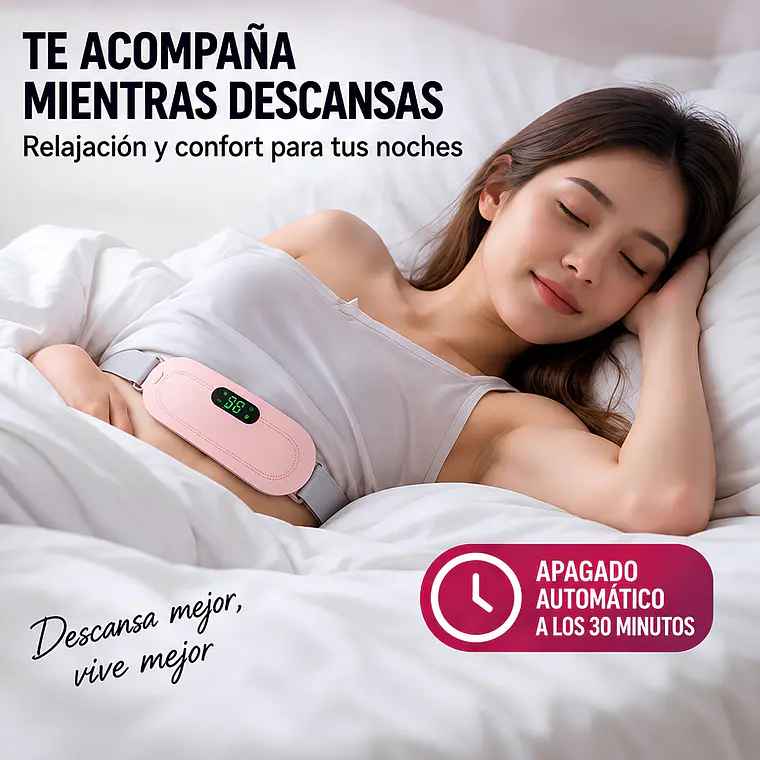 Almohadilla Térmica con Vibrador Masaje Colicos Menstruales 5