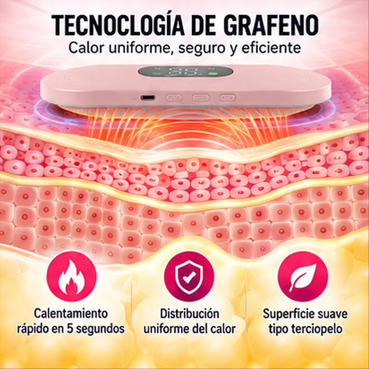 Almohadilla Térmica con Vibrador Masaje Colicos Menstruales 7