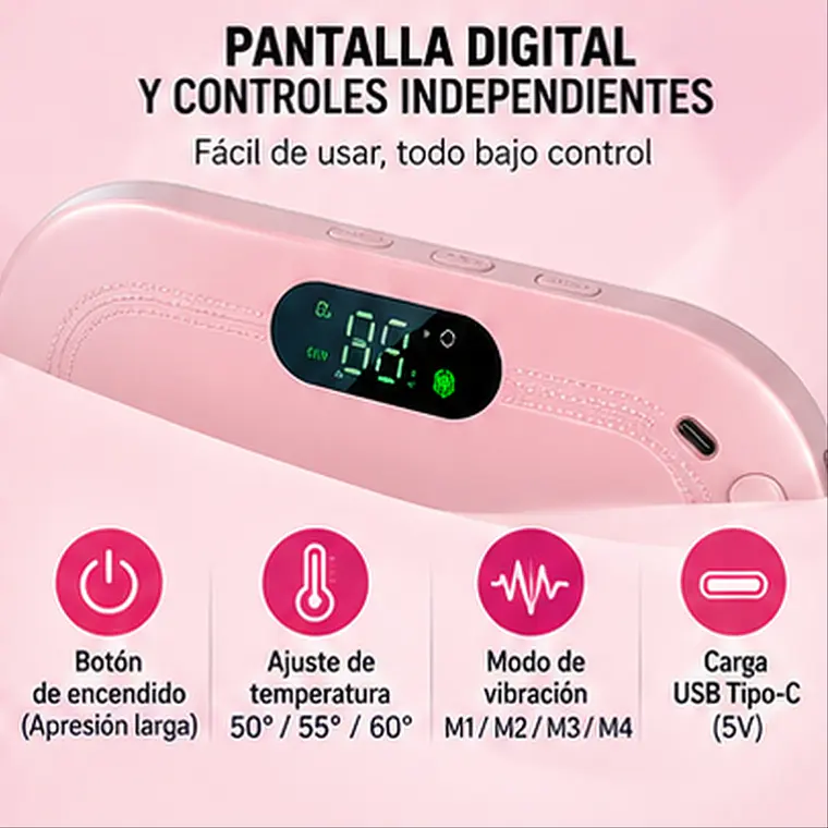 Almohadilla Térmica con Vibrador Masaje Colicos Menstruales 10