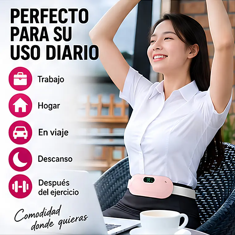 Almohadilla Térmica con Vibrador Masaje Colicos Menstruales 4