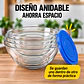 Set de 5 Bowl Recipiente y Contenedor de Vidrio con Tapa  - Miniatura 9