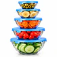 Set de 5 Bowl Recipiente y Contenedor de Vidrio con Tapa  - Miniatura 1