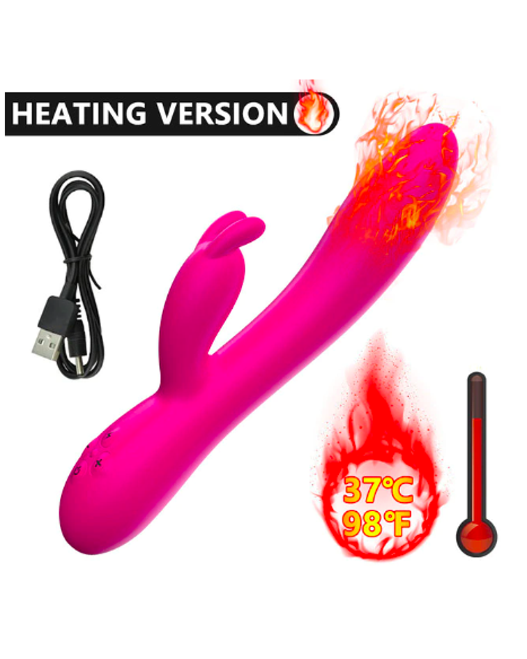 Vibrador Rabbit Efecto Calor