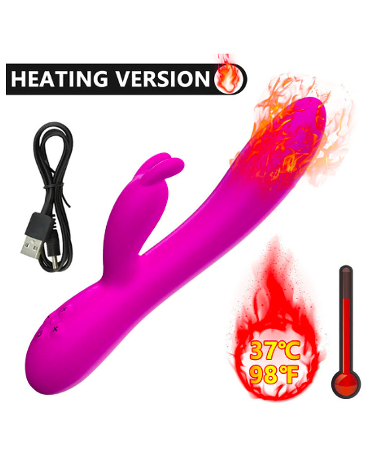 Vibrador Rabbit Efecto Calor