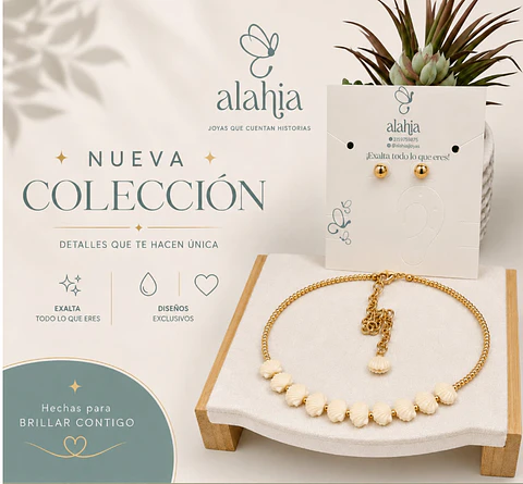 Set de Joyería Marina en Rodio: Collar de Conchas de Mar y Aretes Topo