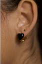 Aretes de Corazón de Resina en Rodio Dorado - Miniatura 2