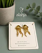 Aretes de Rodio en Forma de Medusa Dorada - Miniatura 2