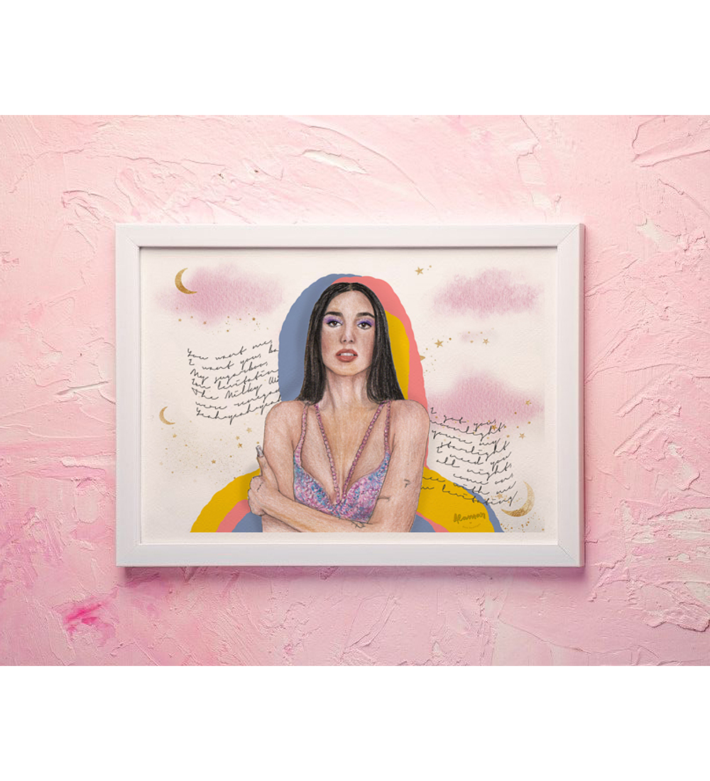 CUADRO DUA LIPA 20X25 CMS