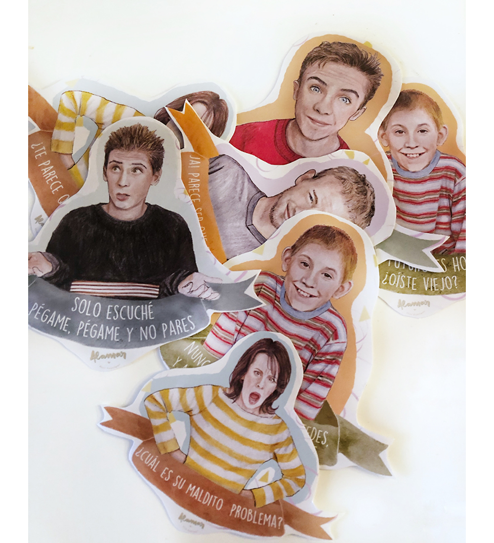 SET 8 STICKERS MALCOLM IN THE MIDDLE 