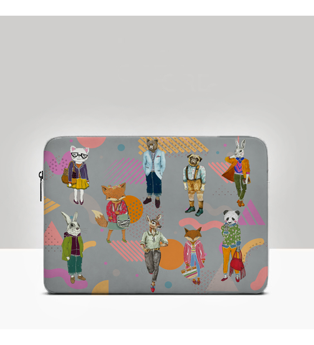 FUNDA NOTEBOOK ANIMALES VESTIDOS