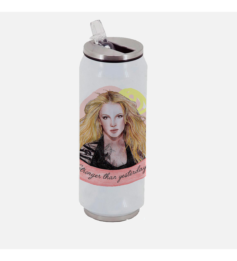 BOTELLA TERMICA TIPO LATA BRITNEY STRONGER 