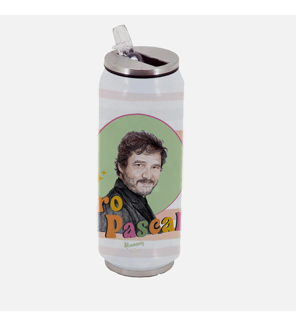 BOTELLA TERMICA TIPO LATA PEDRO PASCAL