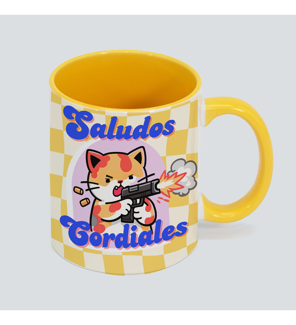 TAZÓN COLOR SALUDOS CORDIALES 