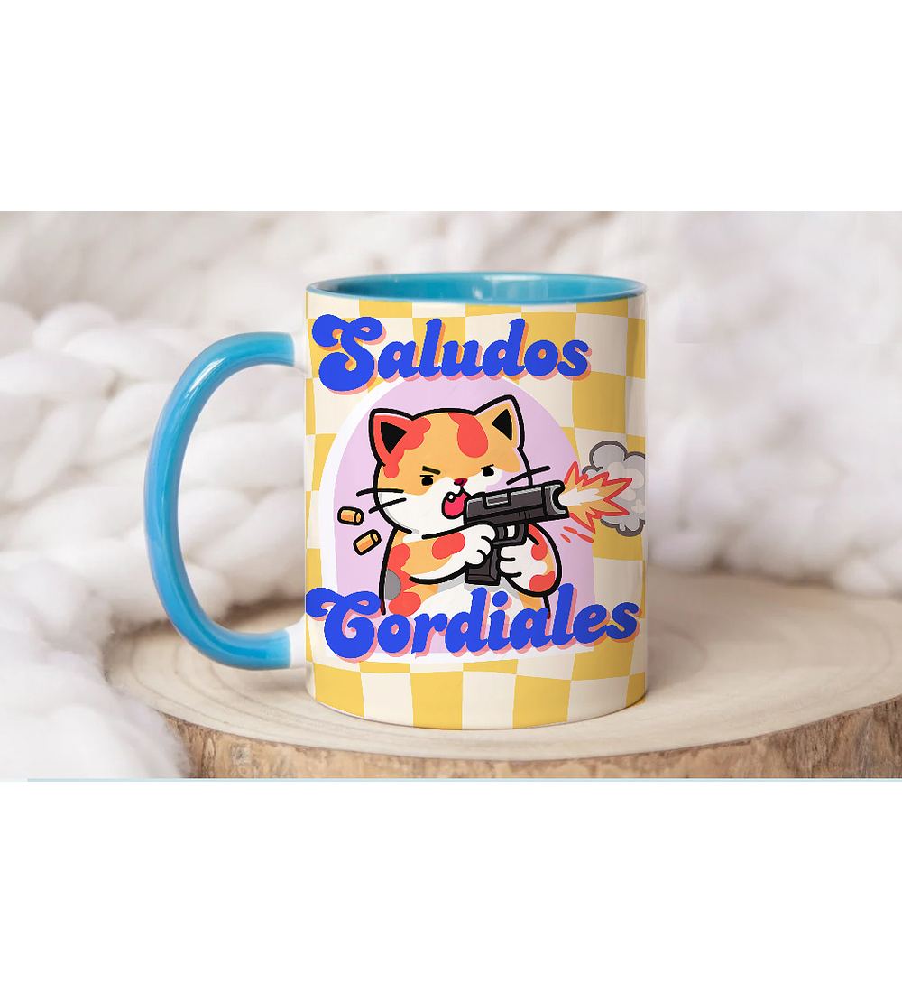 TAZÓN COLOR SALUDOS CORDIALES 