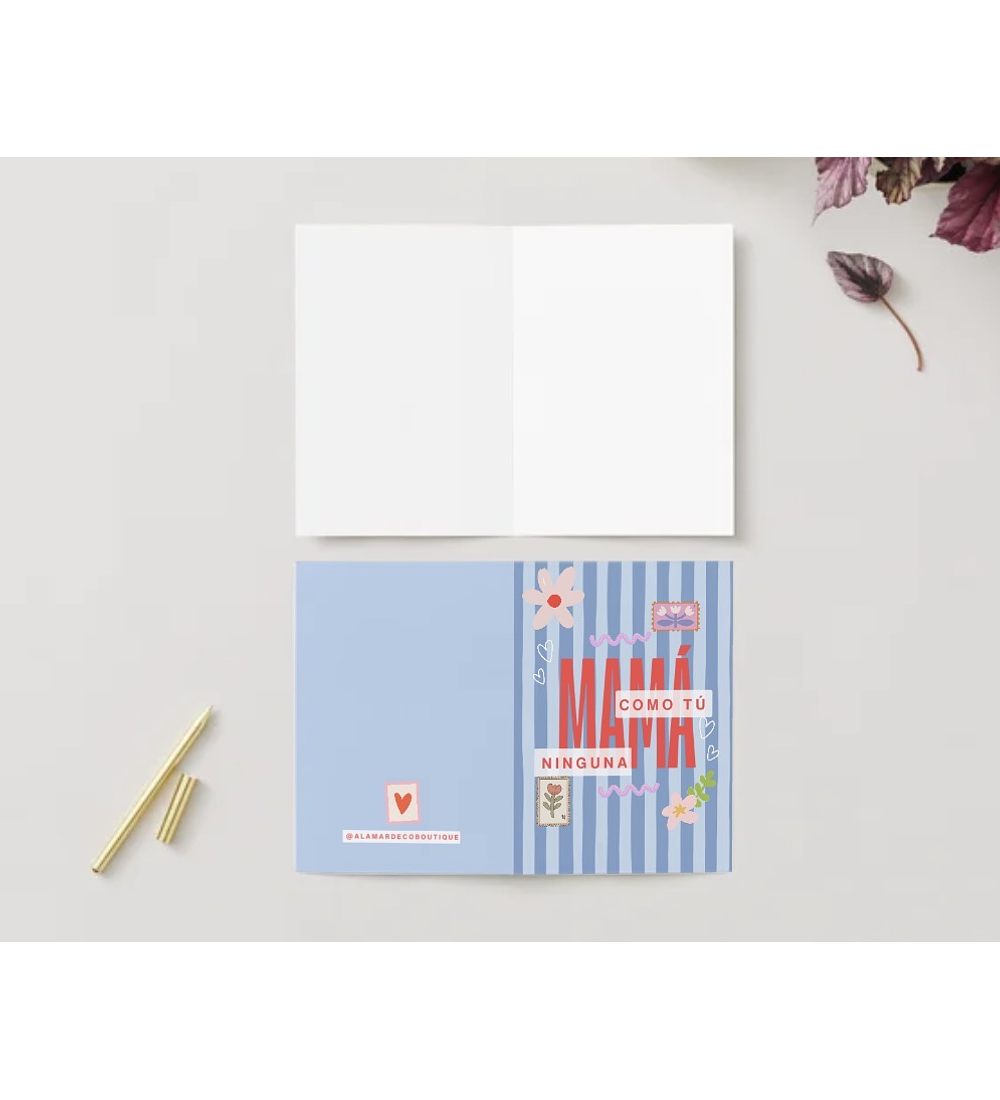 TARJETA DE SALUDO MAMÁ COMO TU NINGUNA
