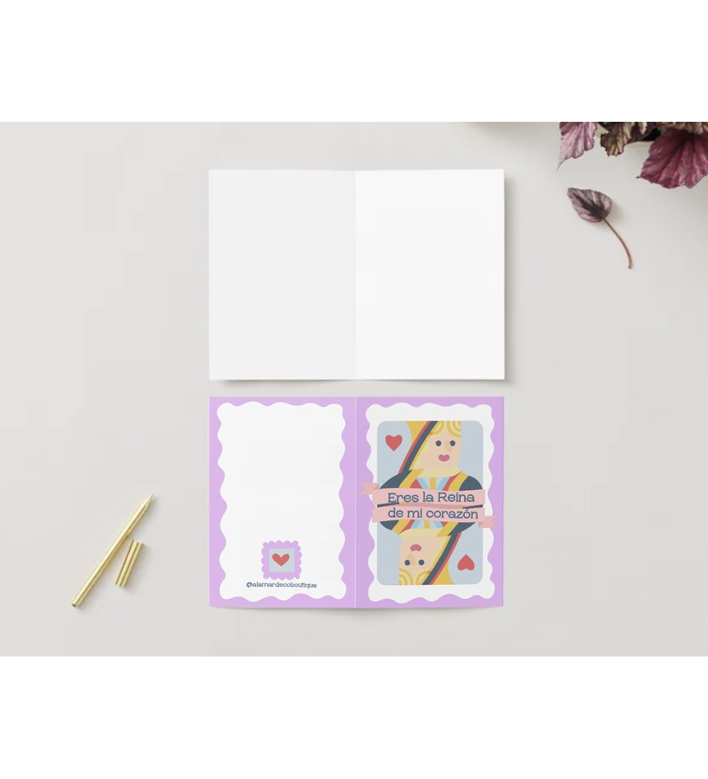 TARJETA SALUDO ERES LA REINA 