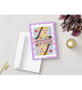 TARJETA SALUDO ERES LA REINA 