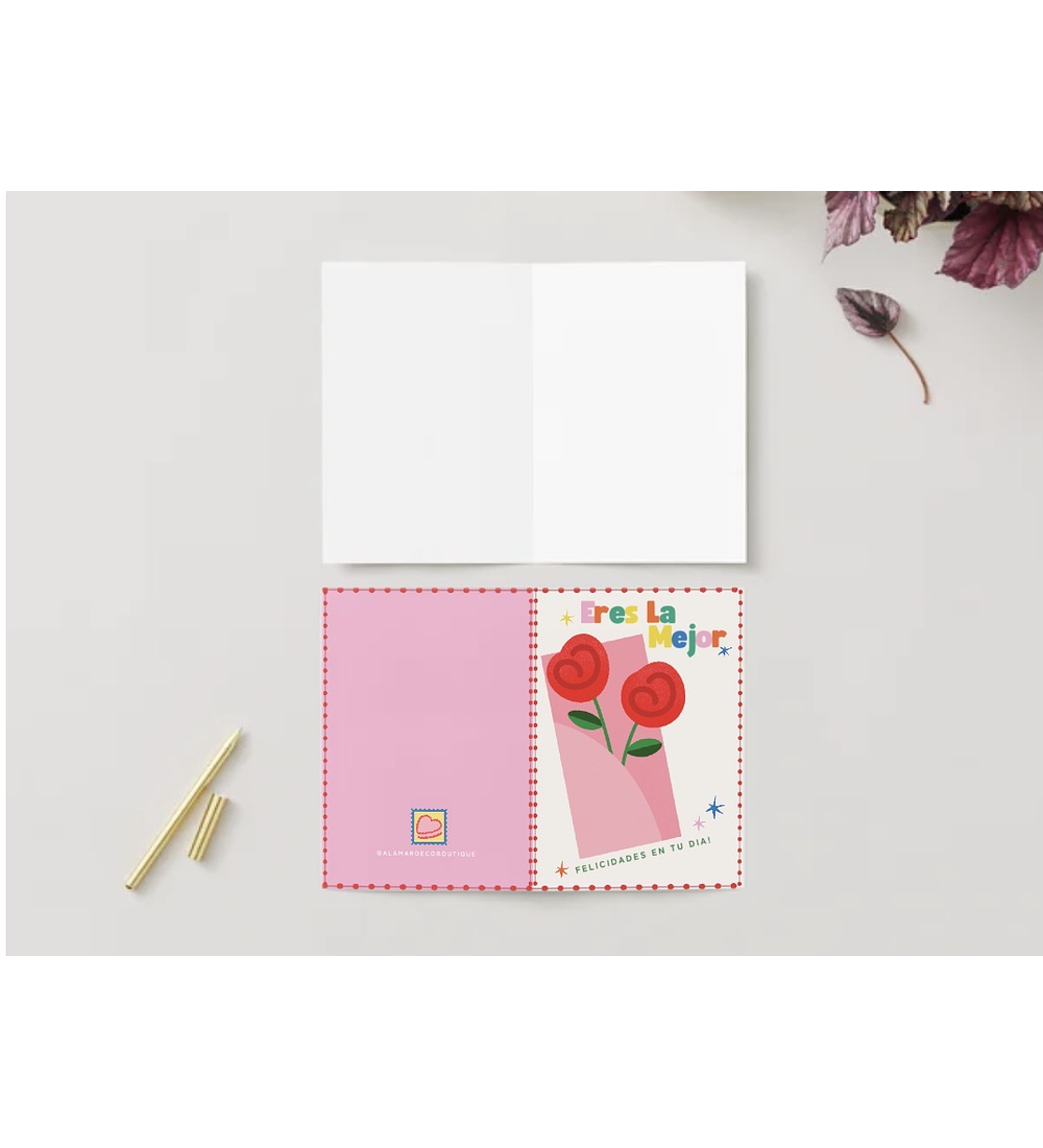 TARJETA DE SALUDO ERES LA MEJOR 