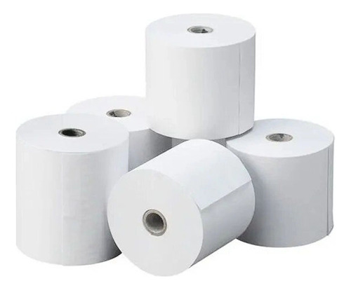 5 Rollos De Papel Térmico 80 Mm X 80 Metros Color Blanco