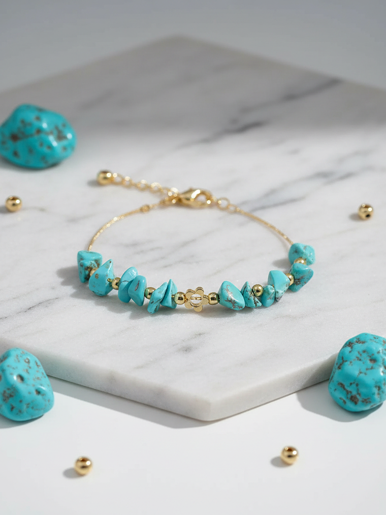 Pulsera Con Piedra Turquesa 1