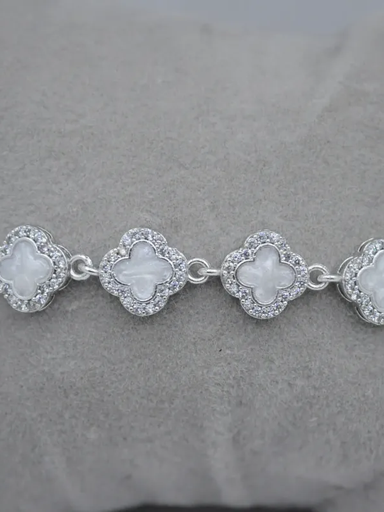 Pulsera Estilo Van Cleef Plateada 3