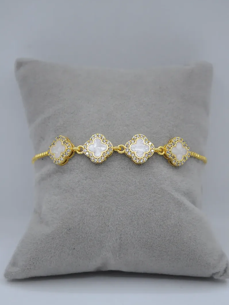 Pulsera Estilo Van Cleef Dorada 3