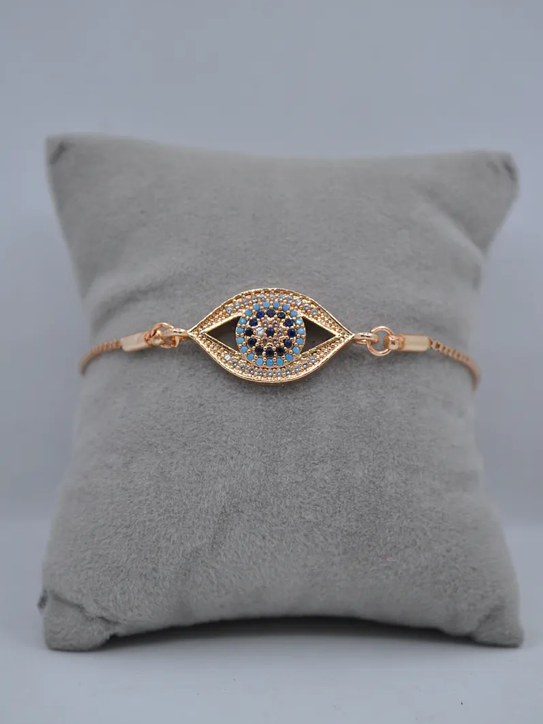 Pulsera Ojo Turco Protección Cristales Coral Claro 3