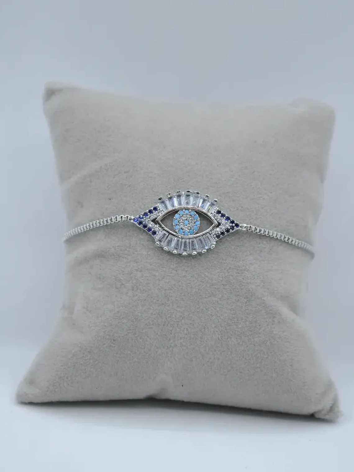 Pulsera Con Ojo Turco Plateada 3