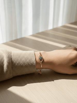 Pulsera Con Ojo Turco Dorada
