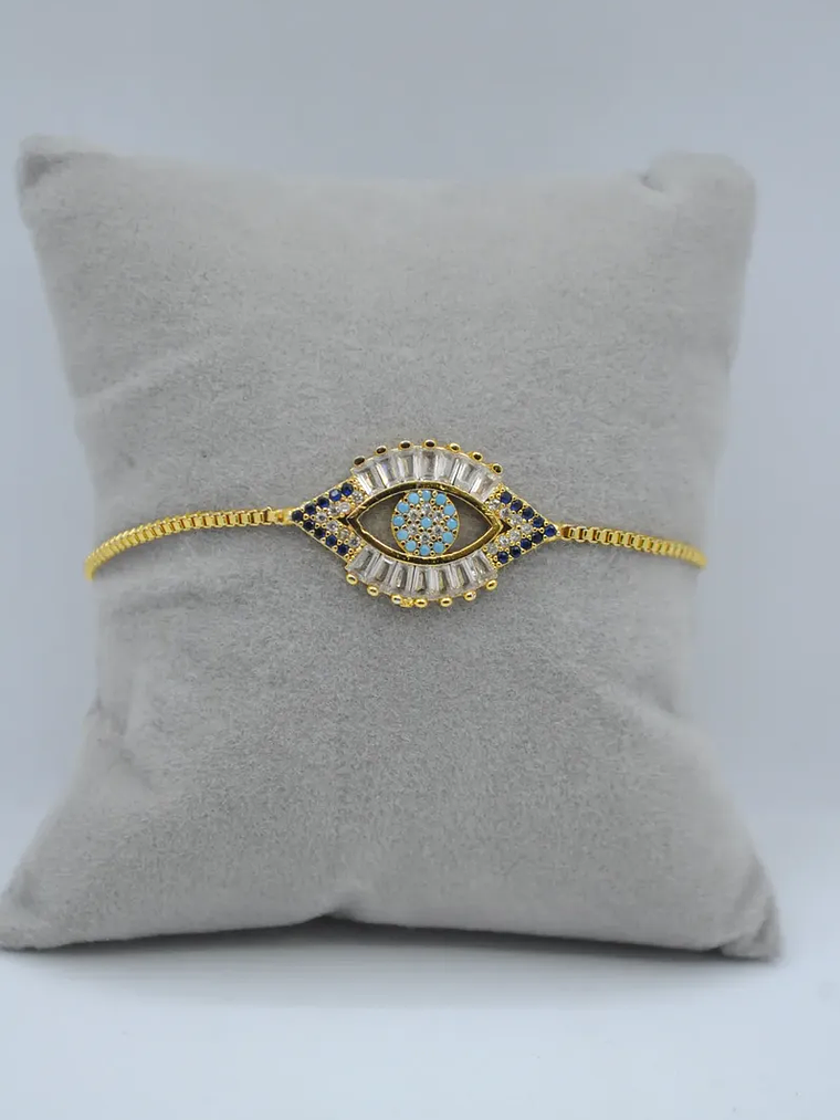 Pulsera Con Ojo Turco Dorada 3