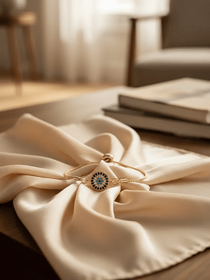 Pulsera Con Circones En Forma De Ojo Turco Dorada