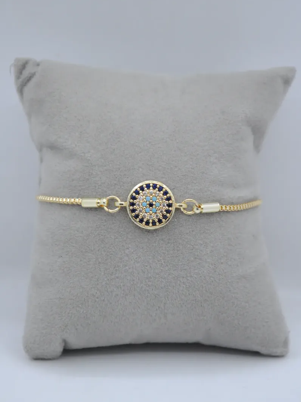 Pulsera Con Circones En Forma De Ojo Turco Dorada 3
