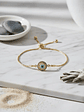 Pulsera En Acero Bañado En Rodio Con Ojo Turco Dorado  - Miniatura 1