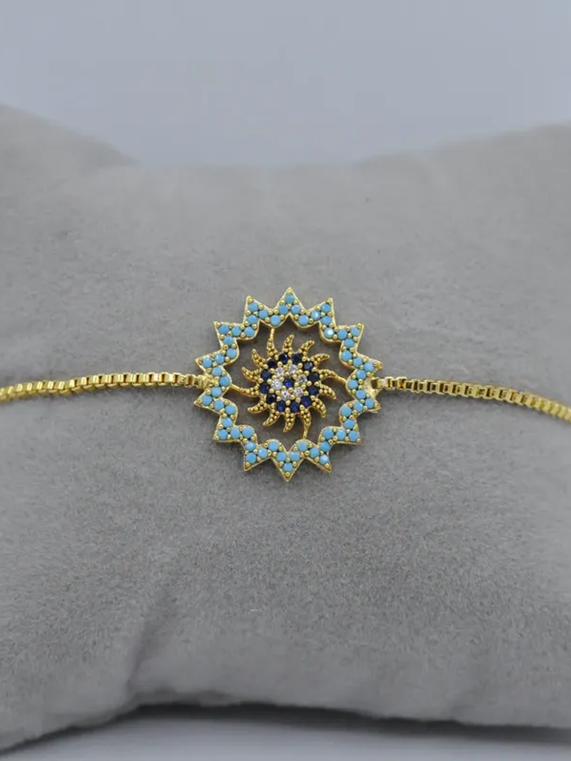 Pulsera De Sol Con Diseño De Ojo Turco Dorada 3