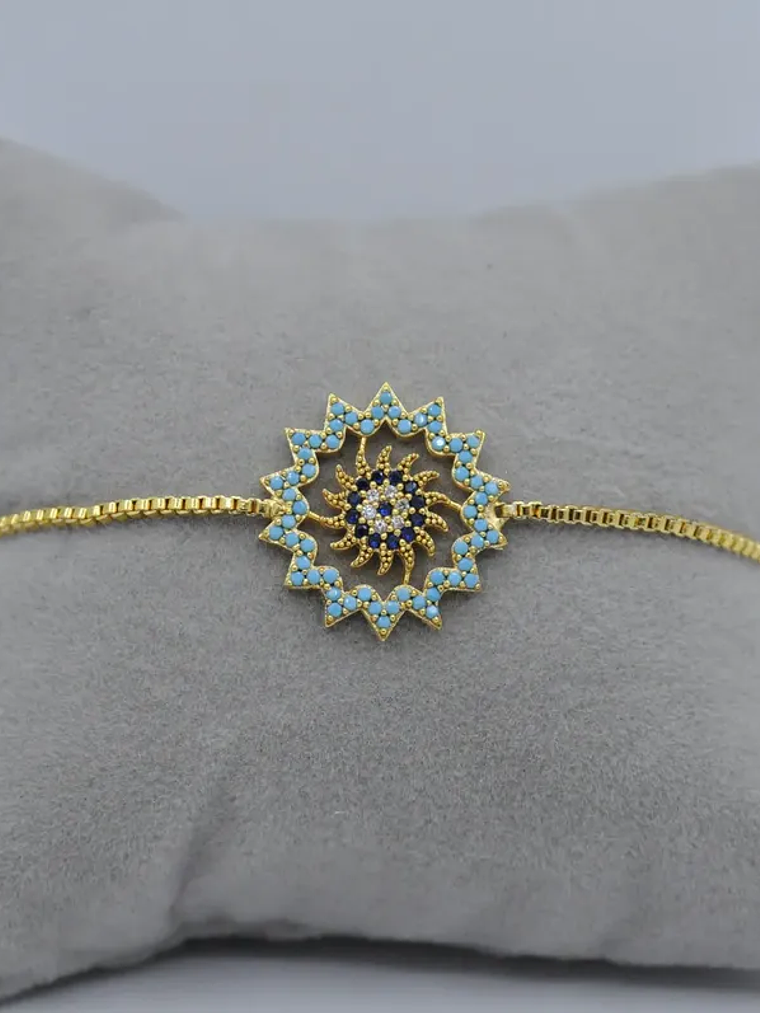 Pulsera De Sol Con Diseño De Ojo Turco Dorada 3