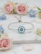 Pulsera De Sol Con Diseño De Ojo Turco Plateada - Miniatura 1