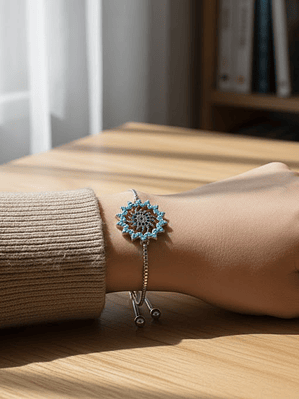 Pulsera De Sol Con Diseño De Ojo Turco Plateada