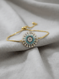 Pulsera De Sol Con Diseño De Ojo Turco Dorada - Miniatura 1