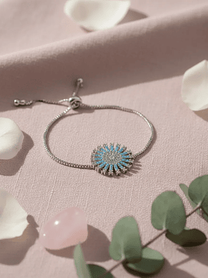 Pulsera De Sol Con Diseño De Ojo Turco Plateada