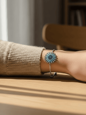 Pulsera De Sol Con Diseño De Ojo Turco Plateada