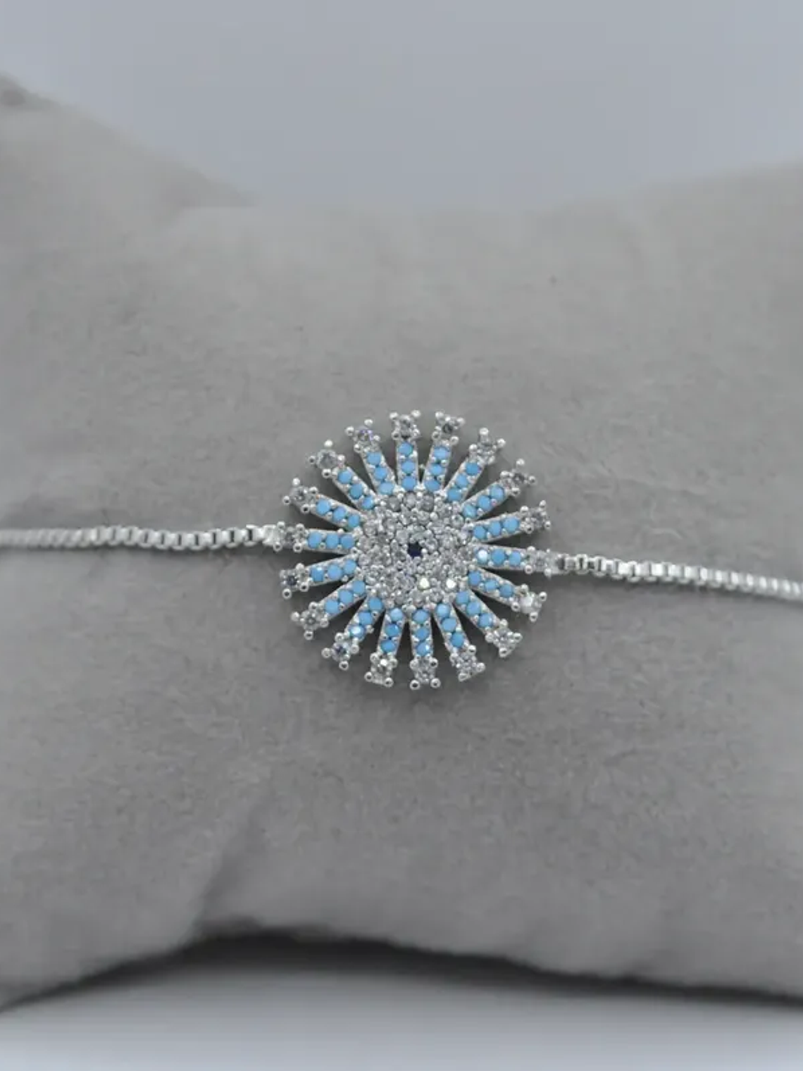 Pulsera De Sol Con Diseño De Ojo Turco Plateada 3