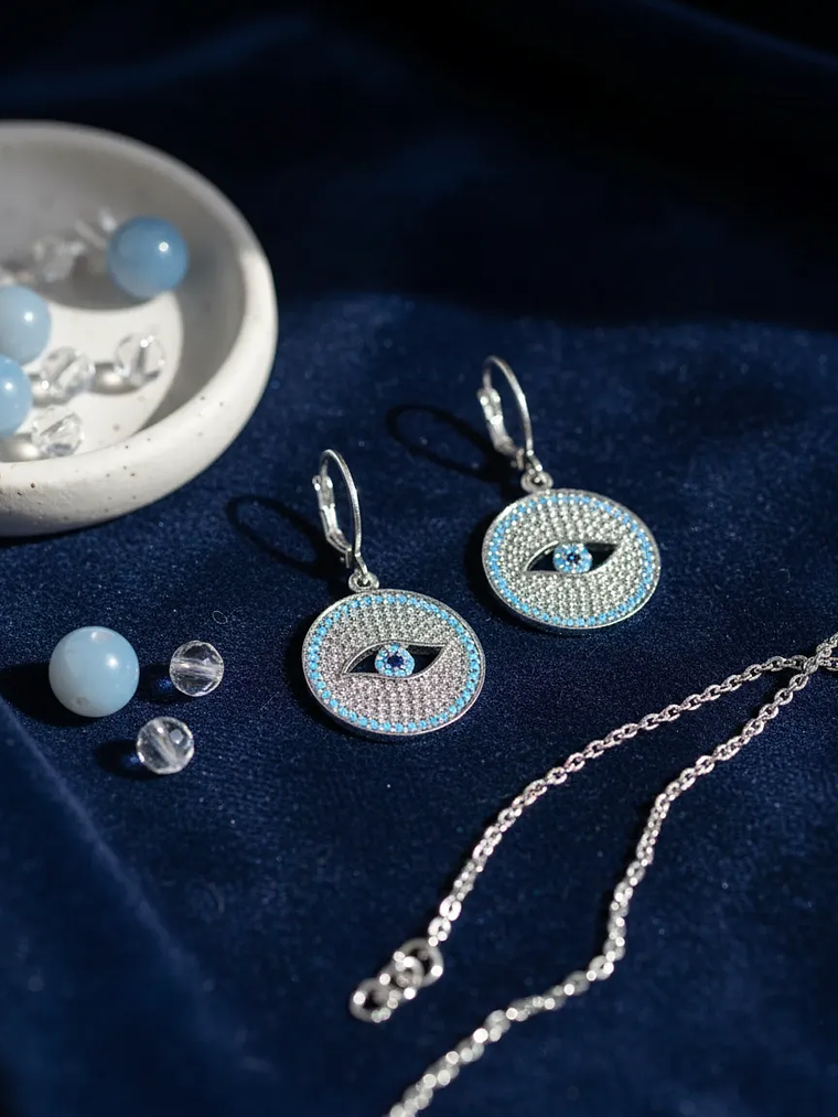 Aretes De Ojo Turco Con Circones  5