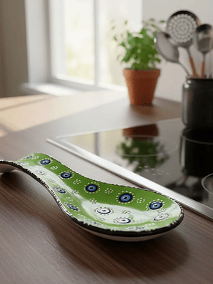 Posacucharas Turco En Ceramica Pintado a Mano