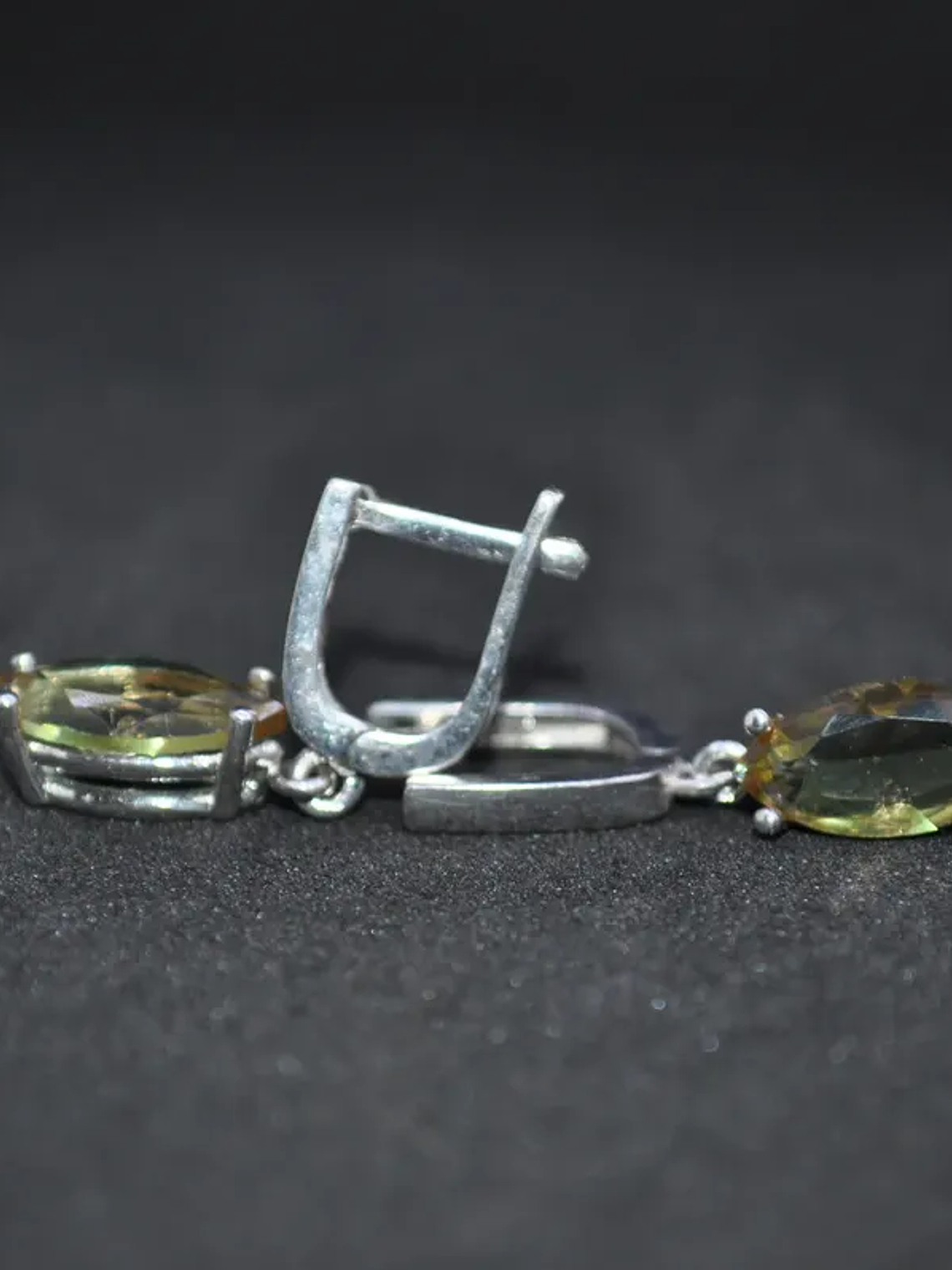 Aretes Elegantes En Forma De Gota Con Piedra Sultanita Plateado 4