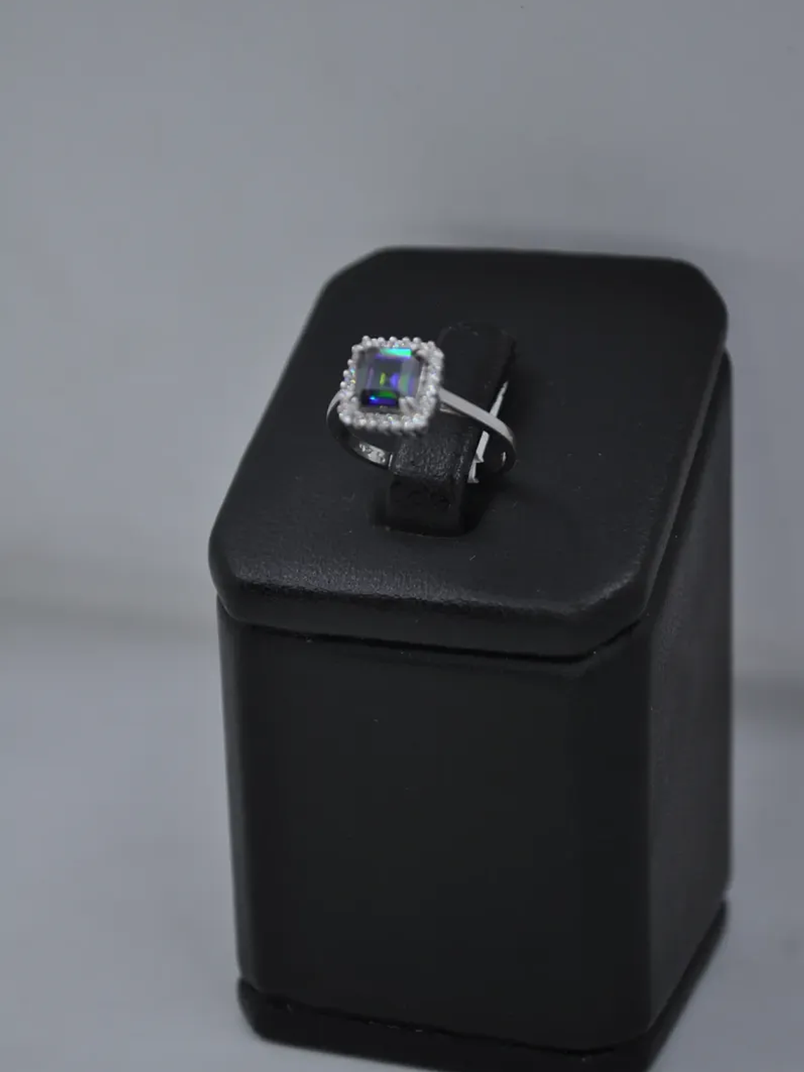 Anillo Rectangulo Topacio Místico Plata 3