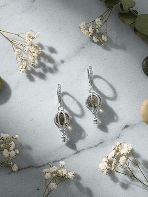 Aretes Candongas Globo Aerostático Con Sultanita