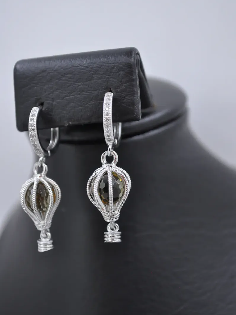 Aretes Candongas Globo Aerostático Con Sultanita 3