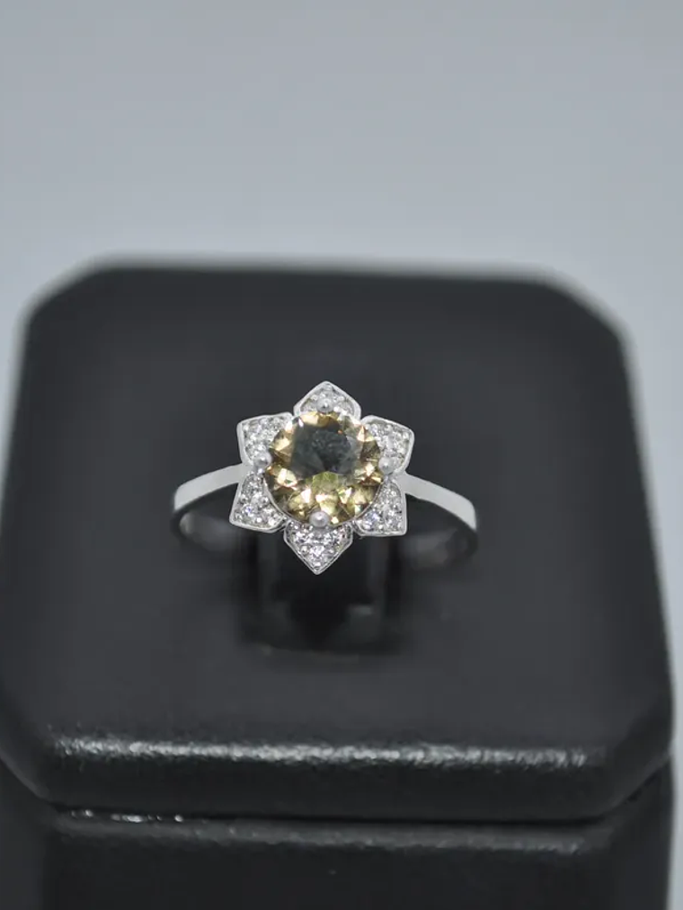 Precioso Anillo De Flor Con Sultanita En Plata De Ley 925 2