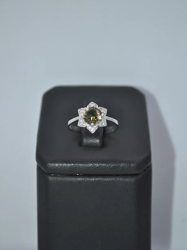 Precioso Anillo De Flor Con Sultanita En Plata De Ley 925 4